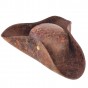 Шляпа Пирата треуголка с заклепками (коричневая  кожаная)