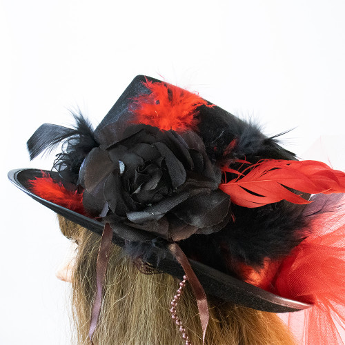 Капелюх Стімпанк Леді Роузвуд 13299 (червоний)