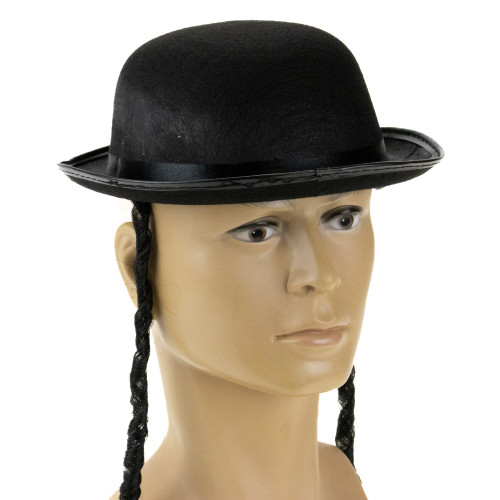 Карнавальная шляпа Еврея котелок с пейсами