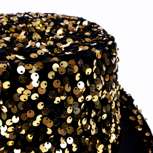 Карнавальная шляпа Блеск ретро с пайетками (золотая)