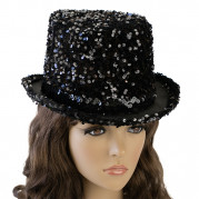 Карнавальная шляпа Блеск ретро с пайетками (черная)