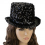 Карнавальная шляпа Блеск ретро с пайетками (черная)