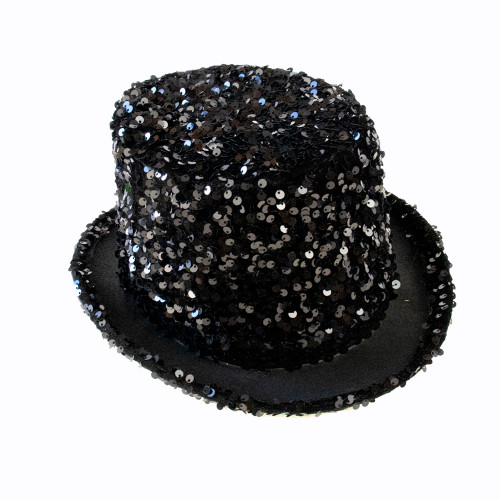 Карнавальная шляпа Блеск ретро с пайетками (черная)