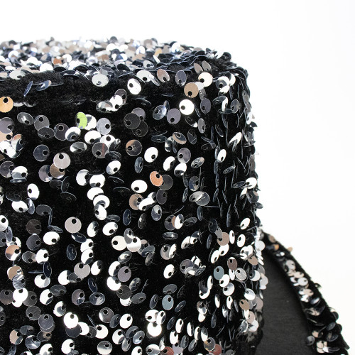 Карнавальная шляпа Блеск ретро с пайетками (серебряная)