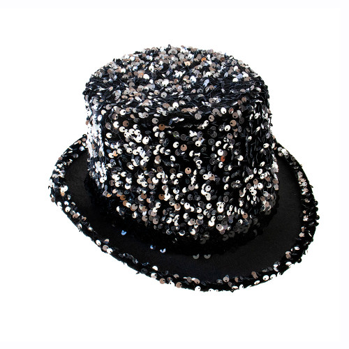 Карнавальная шляпа Блеск ретро с пайетками (серебряная)