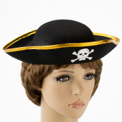 Капелюх дитячий Пірата фетр (чорний з золотим)