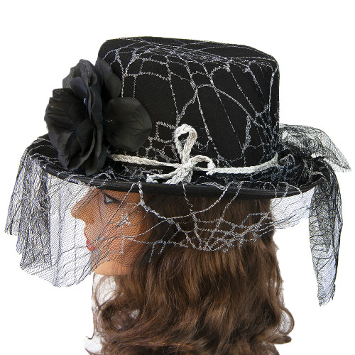 Капелюх Стімпанк Вікторіанська Готика (чорний з білим) 11473