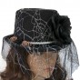 Шляпа Стимпанк Викторианская Готика черная с белым 11473