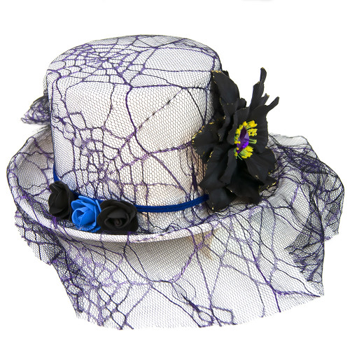 Капелюх Стімпанк Вікторіанська Готика (білий з фіолетовим) 11461