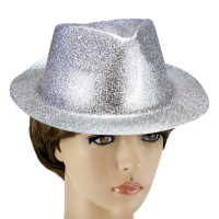 Шляпа детская Мафия блестящая (серебро)