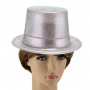 Капелюх Циліндр блискучий (срібний)