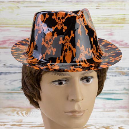 Шляпа Мужская пластиковая с принтом Хэллоуин 8992