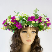 Украинский веночек Купальский Любава с фиалками 11037