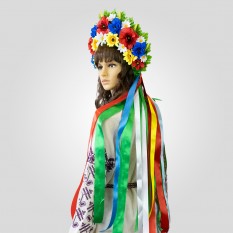 Український вінок високий зі стрічками на голову Мар'яна (р. 54-60) 13697