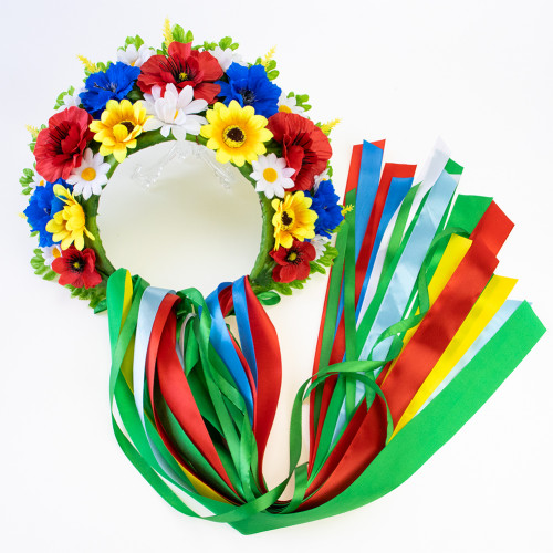 Український вінок високий зі стрічками на голову Маряна (р. 54-60) 13697