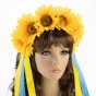 Український віночок зі стрічками на обідку Соломія 12224 (жовтий)