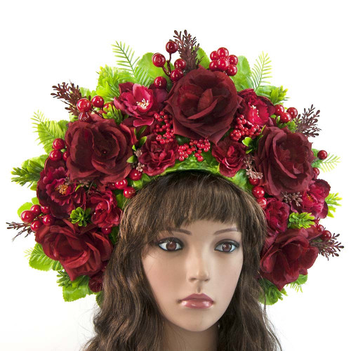 Український вінок високий на голову Ведана 11034