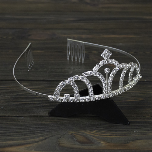 Диадема со стразами металлическая 13837