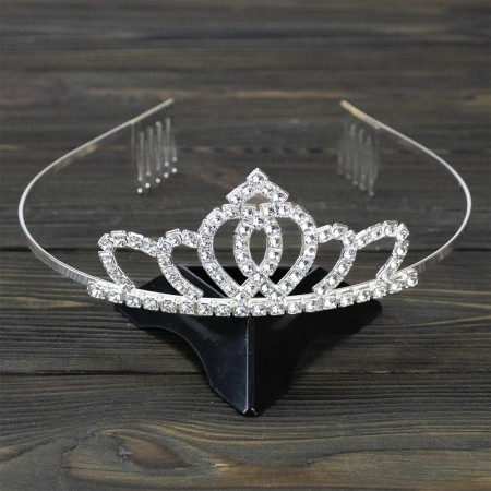 Диадема со стразами металлическая 13838