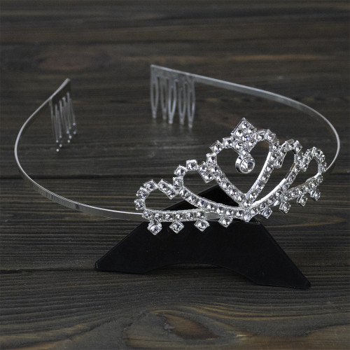 Діадема зі стразами металева 13839