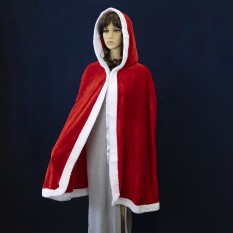 Карнавальный плащ накидка Помощница Санты (велюр)