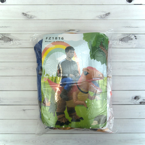 Надувний костюм Вершник на Тиранозаврі (помаранчевий)