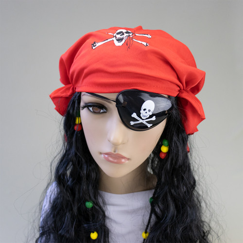Парик Пиратки с банданой (+повязка на глаз)