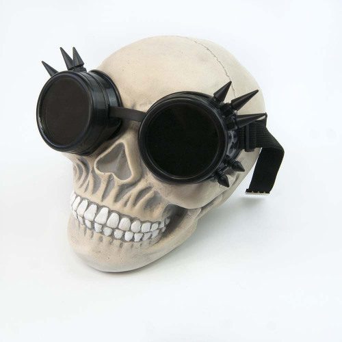 Окуляри Стимпанк Гогли Преміум з шипами (чорні)