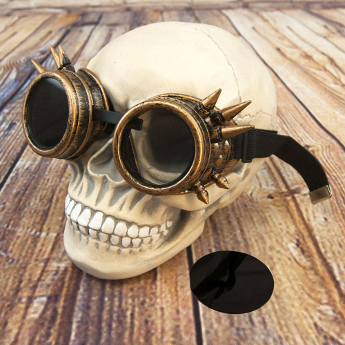 Очки Стимпанк Гогглы Премиум с шипами (медь антик)