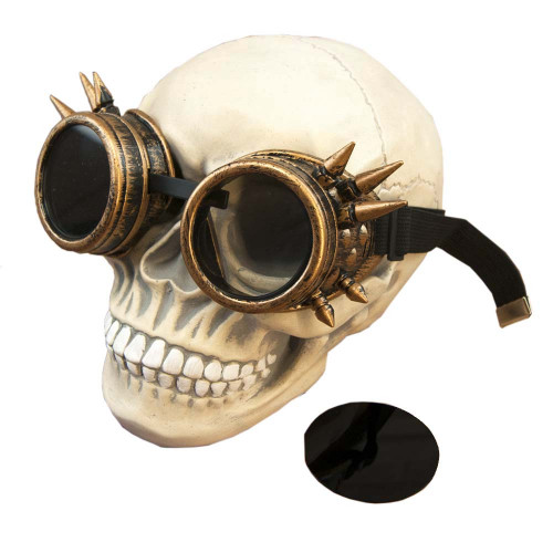 Очки Стимпанк Гогглы Премиум с шипами (медь антик)