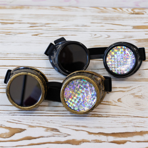 Кольорове світловідбиваюче скло до окулярів Стімпанк Гогли Діамант (хамелеон) 1шт