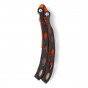 Деревянный складной нож бабочка (черный с оранжевым)