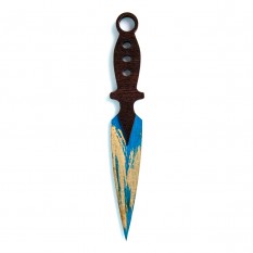 Деревянный нож Кунай (синий)