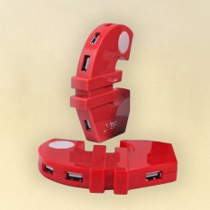 Хаб USB Евро разветвитель (красный)