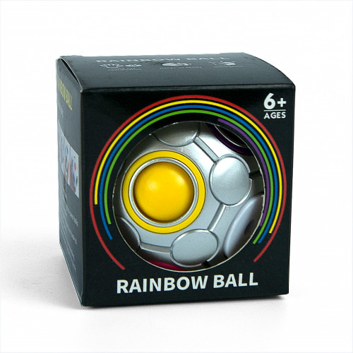 Головоломка антистрес 3D Пятнашки IQ Rainbow Ball (срібло)