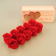 Подарочный набор Бутоны роз из мыла (красный)