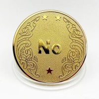 Сувенирная монета принятия решений YES/NO 3801 (золотая)