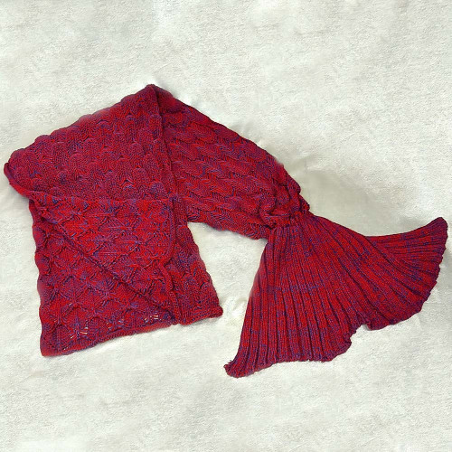 Плед акриловий Русалка червоний 81337