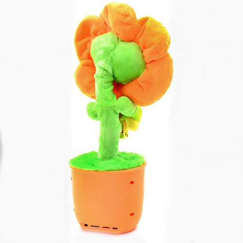 Інтерактивна іграшка танцююча Квітка, блютуз колонка з FM радіо Dancing Flower (помаранчева)