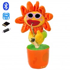 Інтерактивна іграшка танцююча Квітка, блютуз колонка з FM радіо Dancing Flower (помаранчева)