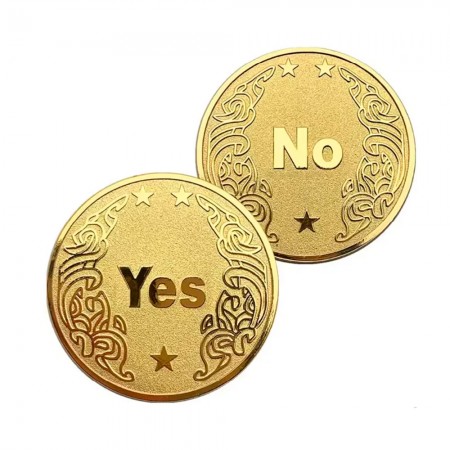 Сувенирная монета принятия решений YES/NO 3801 (золотая)