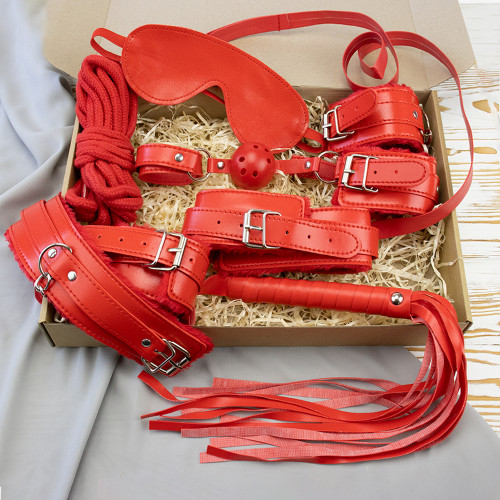 Подарочный набор для эротического связывания 10 предметов 13556 (красный)