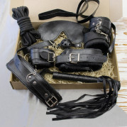 Подарочный набор для эротического связывания 10 предметов 13569 (черный)