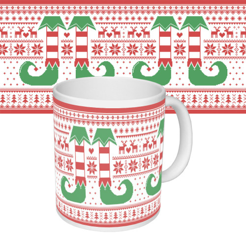 Чашка з принтом 63611 новорічна Шкарпетки ельфа