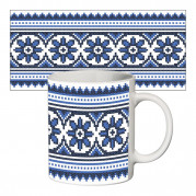 Чашка з принтом 63550 Вишиванка синя