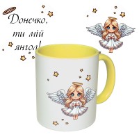 Чашка с принтом 64602 Донечко, ти мій янгол (укр. ) (желтая)