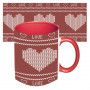 Чашка з принтом 64105 Вязане серце (червона)