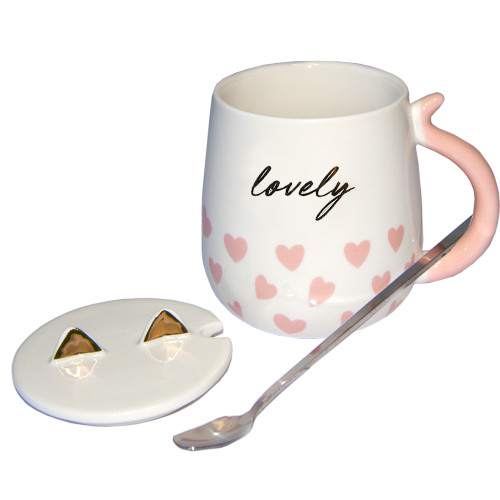 Чашка Cat-Lovely з кришкою та ложкою
