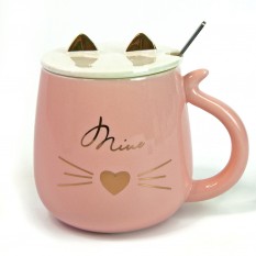 Чашка  Cat-Miue с крышкой и ложкой