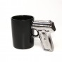 Чашка Пистолет (черная с серебром) 9065